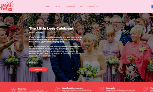 Dani Twigg celebrant website screenshot
