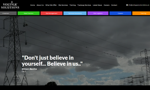 Voltages Solutions industrial services website screenshot