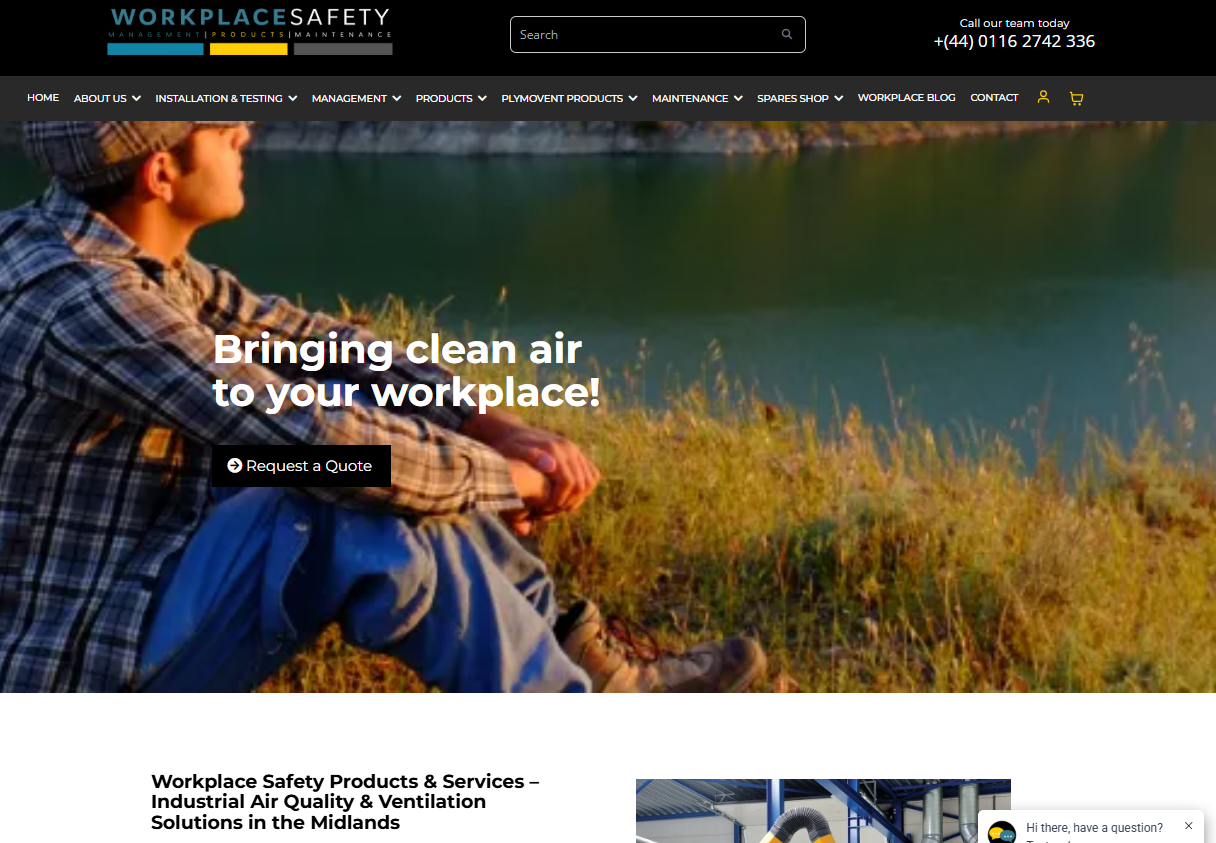 Workplace Safety Management website screenshot